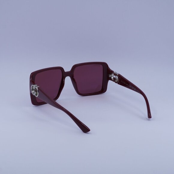 Gucci GG1692S 005 Sunglasses Burgundy Square Frame, Burgundy Lenses - Picture 8 of 11